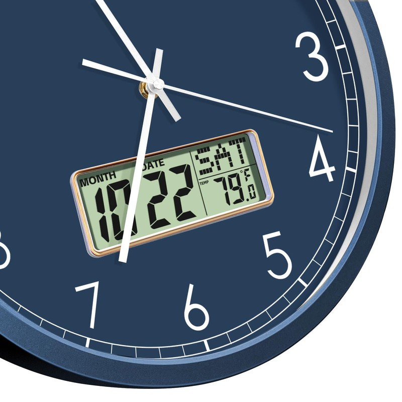 TIMESS Atomic Analog Wall Clock, WWVB Self-Setting Battery Operated 14"