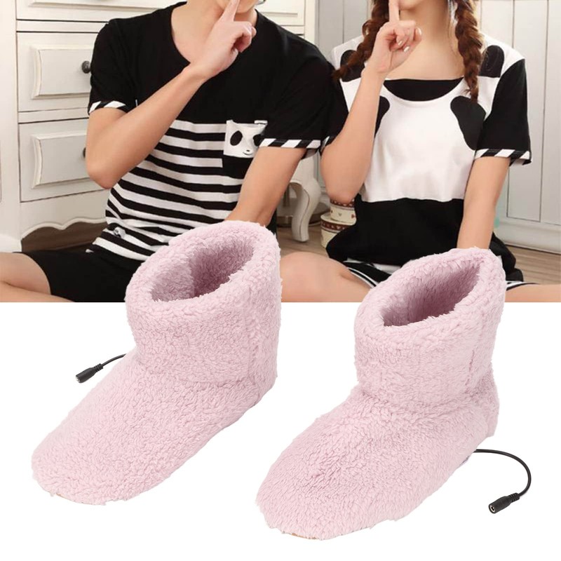 Heated Foot Warmer Electric Heating Booties Slippers, Soft Plush, Wear