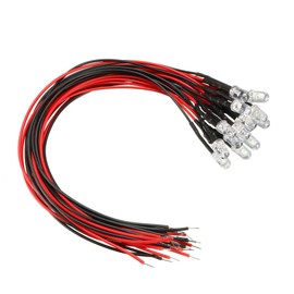 uxcell 15Pcs 5mm Pre Wired LED, Slow Flashing DC9-12V Clear Lens, Light Emitting Diodes