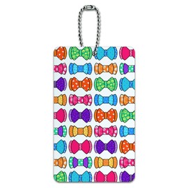 Girly Cute Colorful Bows Pattern Luggage Card Suitcase Carry-On ID Tag