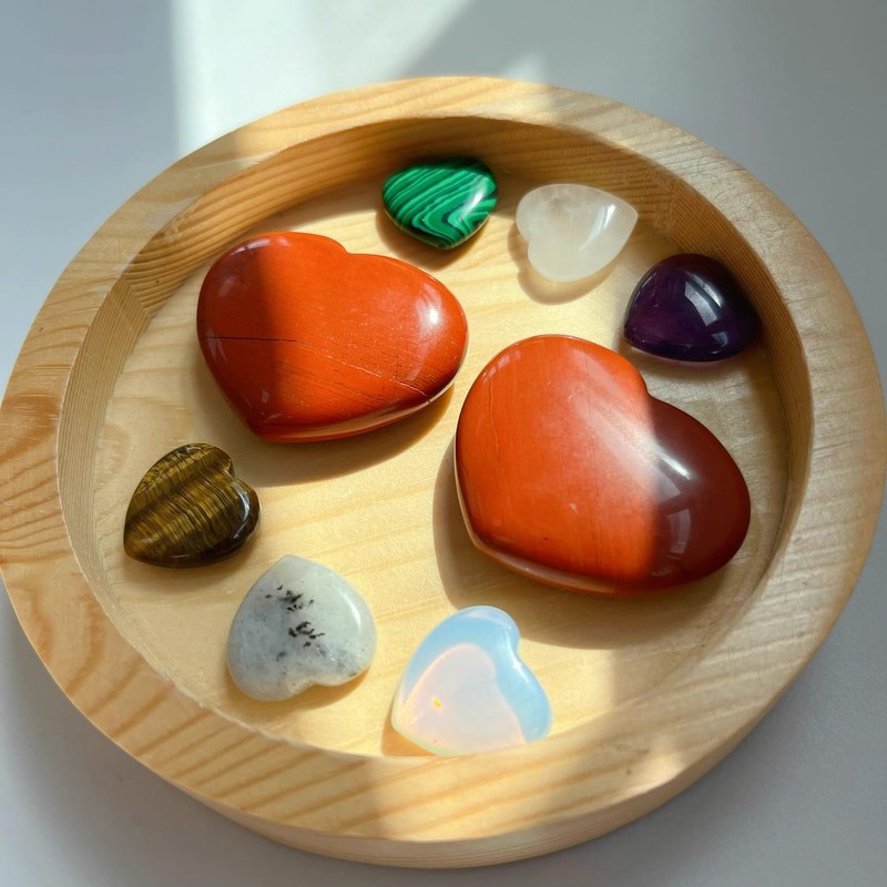 XIANNVXI 45mm 1.8" Red Jasper Crystal Heart Stone Natural Crystal