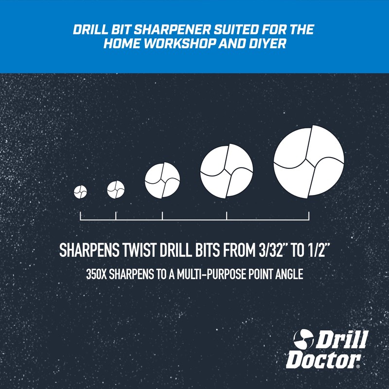 Drill Doctor DD350X Drill Bit Sharpener - 3/32" to 1/2"
