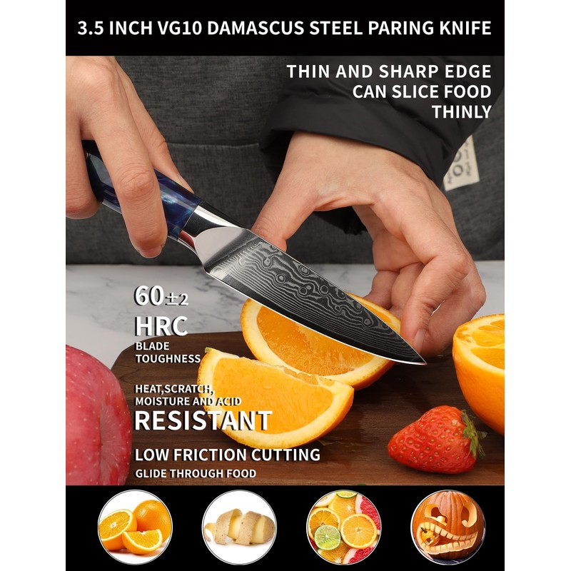 SANMUZUO 3.5 Inch Paring Knife - Kitchen Fruit Peeling Knife