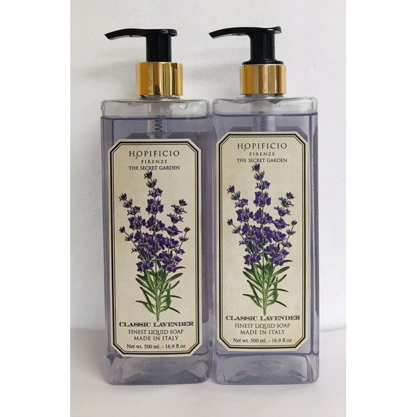 2 Bottles The Secret Garden ~ Classic Lavender Finest Hand Soap 16.9 fl oz Each