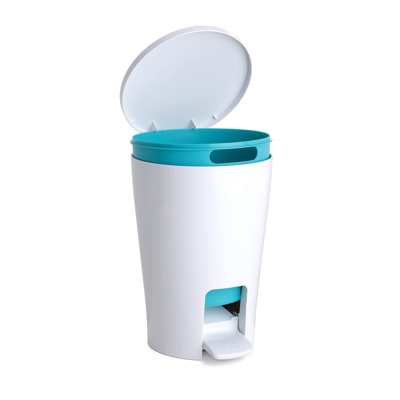 TATAY 4434913 Diabolo Bathroom Bin, Polypropylene, Turquoise, One Size