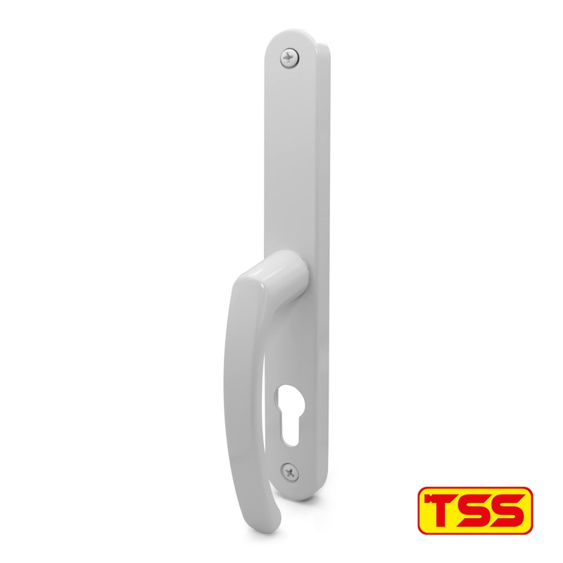 TSS White UPVC Door Handle Pair Set with Lever and