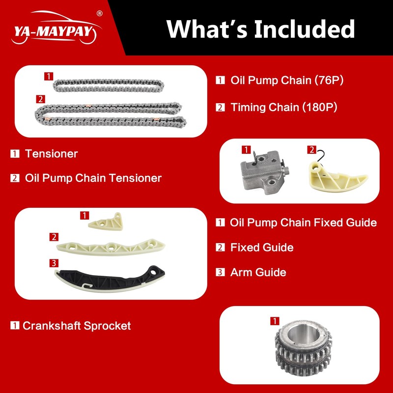 YA-MAYPAY Engine Timing Chain Kit Compatible with Dodge Journey Avenger