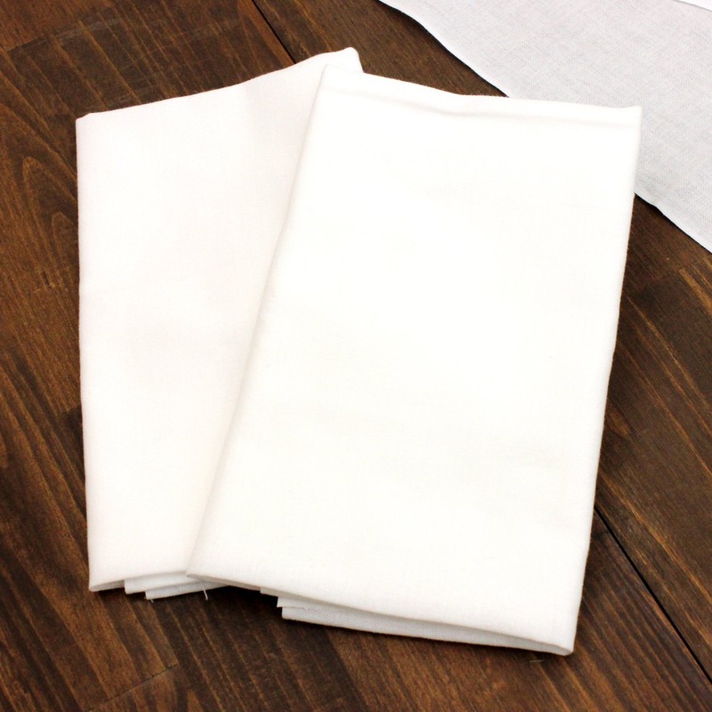 White Solid Washcloths Set of 10 岡 Fabric Approx 35