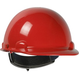 Dynamic Dom Cap Style Hard Hat, HDPE Shell, ANSI Type 1, Class E, 4-Point Suspension, Wheel Ratchet Adjustment, Red (280-HP341R-15)