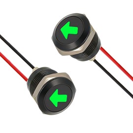2PCS 12V LED Signal Indicator Lights, Waterproof 1/2" Panel Mount Turn Indicator with Left/Right Arrows,apply to Automotive dashboard and Marine Use