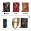 portafolios RFID de piel auténtica para hombre, con ventana de