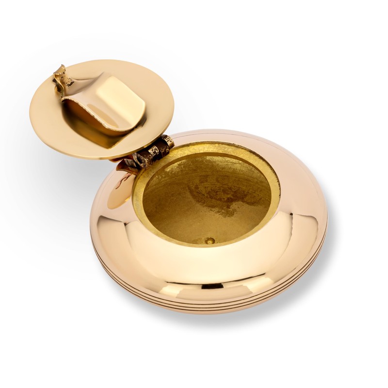 NKlaus 6 cm Folding Ashtray Smooth Brass Pocket Ashtray Travel