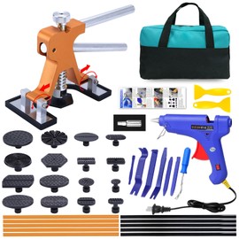 FLYMUR Dent Remover Tool for Car - Adjustable Width Paintless Dent Removal Kit with 100W Glue Gun for Hail Damage & Door Dings on Cars, Trucks & SUVs (Scratch-Free)