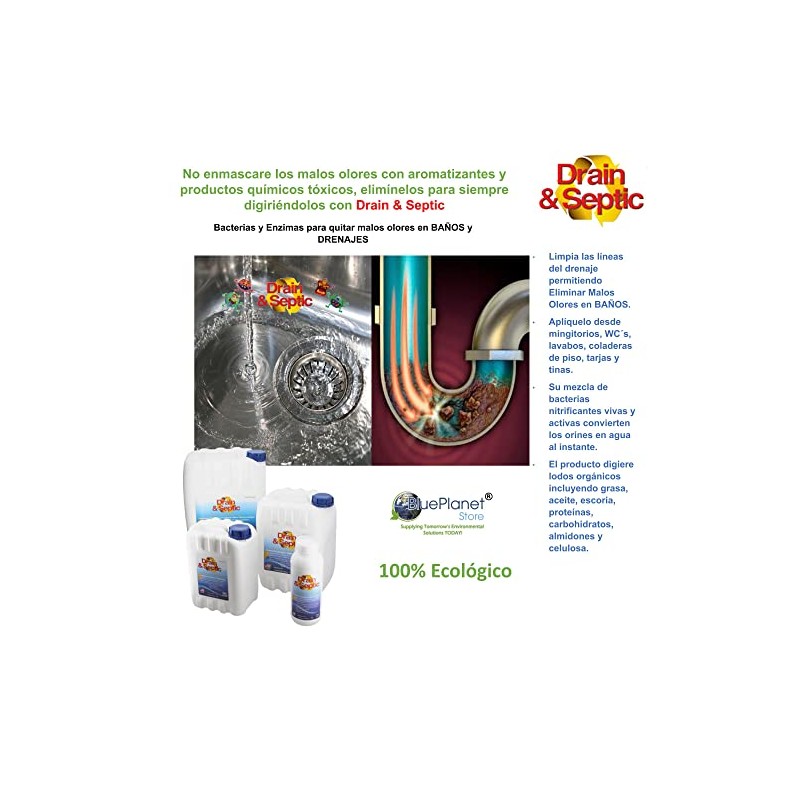 Tlc Bacteria Enzimas Eliminar Mal Olor Drenajes Baños Drain Septic