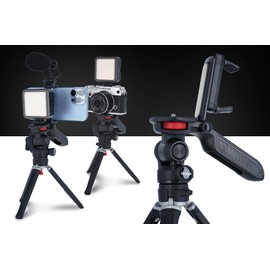 Rollei Creator Grip Mini Tripod: Flexible 3-in-1 Tripod for First-Class Shooting with 360° Rotating Head, Compact Camera Mount & Smartphone Holder