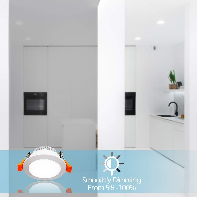 2.5 inch Dimmable LED Recessed Lighting, 110V 5W, 6000K Daylight/Pure