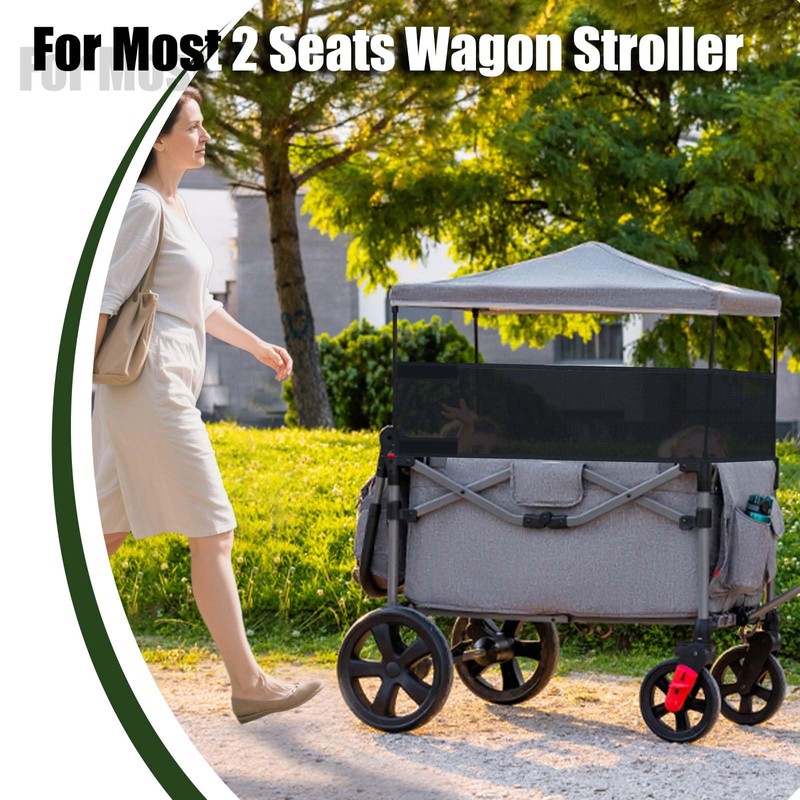 4 Side Breathable Wagon Stroller Sunshade Net Canopy, Adjustable Wagon
