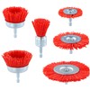 QWORK® 6 Piece Nylon Brush Set, Sanding Wire Disc Brush