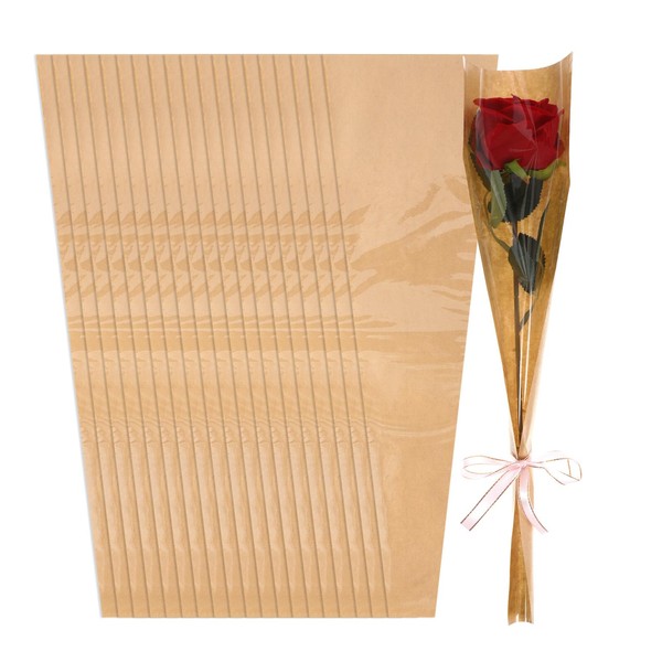 50pcs Small Flower Wrapping Paper Bouquet, Clear Flower Bouquet Wrapping