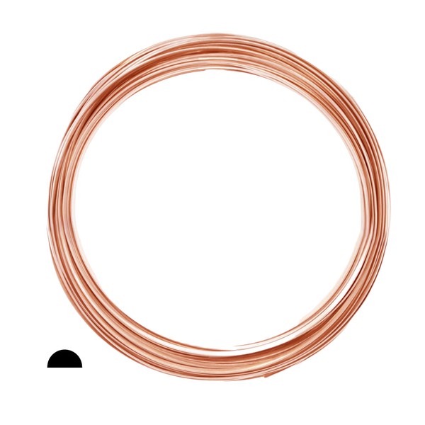 Alambre Dead suave semicircular 25 FTT, Copper 999 Pure, 10 Gauge, 1