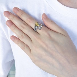 BEILIN Sunflower Bee Rings 925 Sterling Silver Spoon Ring Vintage Sunflower Adjustable Ring Boho Flower Thumb Jewelry Gift for Women Teenager
