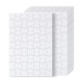Mr. Pen- Blank Puzzle, 10 Pack, 63 Pieces/Pack, 8.2" x 5.6", White Puzzle, Blank Puzzles to Draw on, All White Puzzle, Blank Puzzle Pieces to Write on, Blank Jigsaw Puzzle Pieces