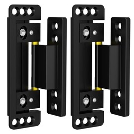Bisagras ocultas para puerta oculta, paquete de 2 bisagras ocultas ultrafinas para puerta secreta, bisagras invisibles, ajustables silenciosas y suaves