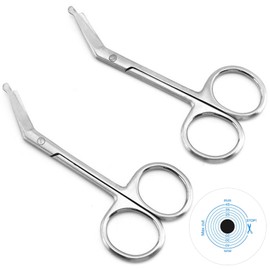 Storma Bag Scissors, 4.3 x 2.1 inches (11 x 5.3 cm), Pack of 2, Storma Pouch Shears, Bandage Scissors, Dull Round Tip, Stainless Steel, Cutting Scissors, For Artificial Section Care, Bandage Scissors