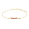 Tiny Sparkling Sunstone Faceted Bead Bar Bracelet in 14k Gold