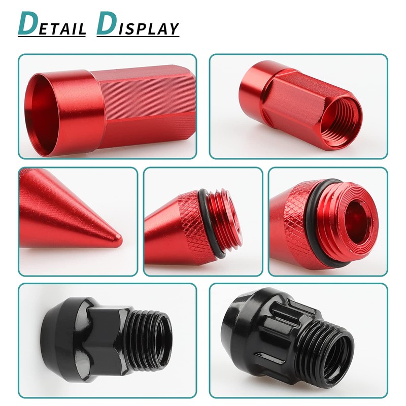 YeshineAuto M14X1.5 Spikes Lug Nuts, 24PCS Anti Theft Wheel Lug