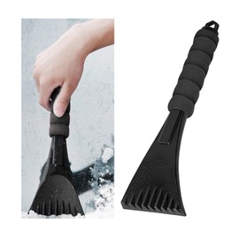 Ohleats Car Windshield Ice Scraper, Anti-Scratch Snow Removal Scraper with Sponge Grip, Windshield Cleaner Tool to Remove Snow Frost and Ice, Universal Winter Car Accessories (Black)