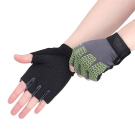Kids Junior Cycling Gloves Non-Slip Breathable Half Finger Skateboard Bike Riding Gloves Mitten Shockproof Sports Training UV Protection Fingerless Fishing Climbing Gloves for Boys Girls Age 5-12