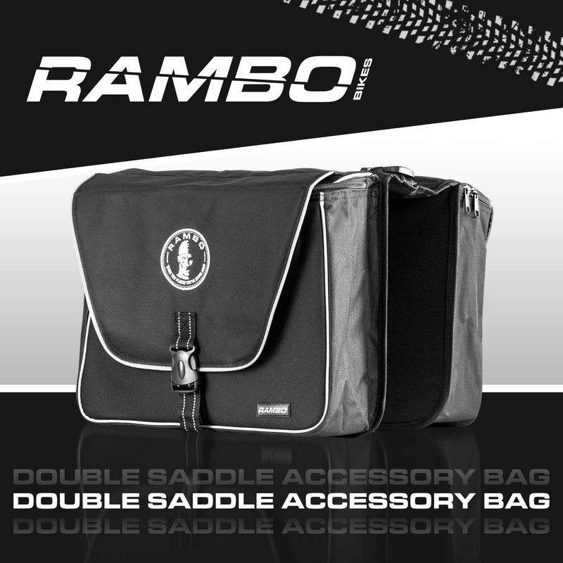 Rambo Bikes Double Saddle Bag - 20L Capacity Waterproof Bag