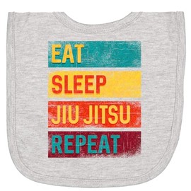inktastic Eat Sleep Jiu Jitsu Repeat Newborn Bib Heather Grey 39c77