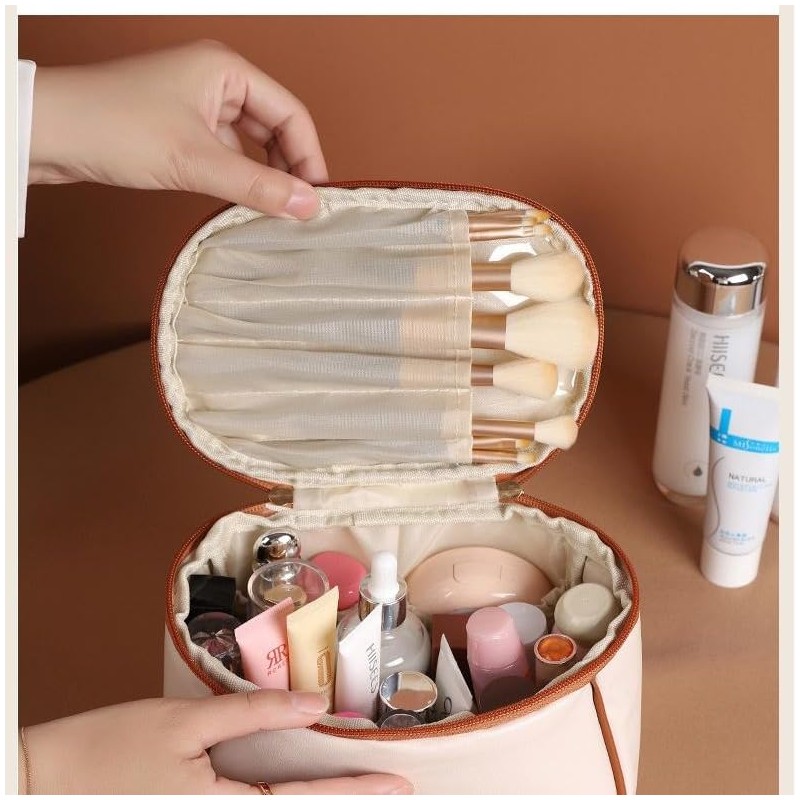 [Large Capacity, Waterproof] Makeup Pouch, For Travel, Freestanding, Makeup Pouch,