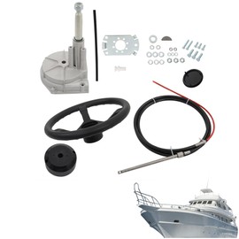 TJHSM Boat Steering Cable Outboard Rotary Steering Kit 14 Feet with 3/4 Tapered Shaft Replacement for Yachts Fishing Boats