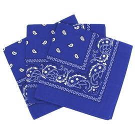 Laciteinterdite Set of 3 Paisley Bandanas for Men and Women, 57 x 57 cm One Size blue