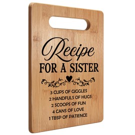 Absnfatu Sister Gifts: Big Little Sister Cutting Board, Bamboo Recipe Chopping Board