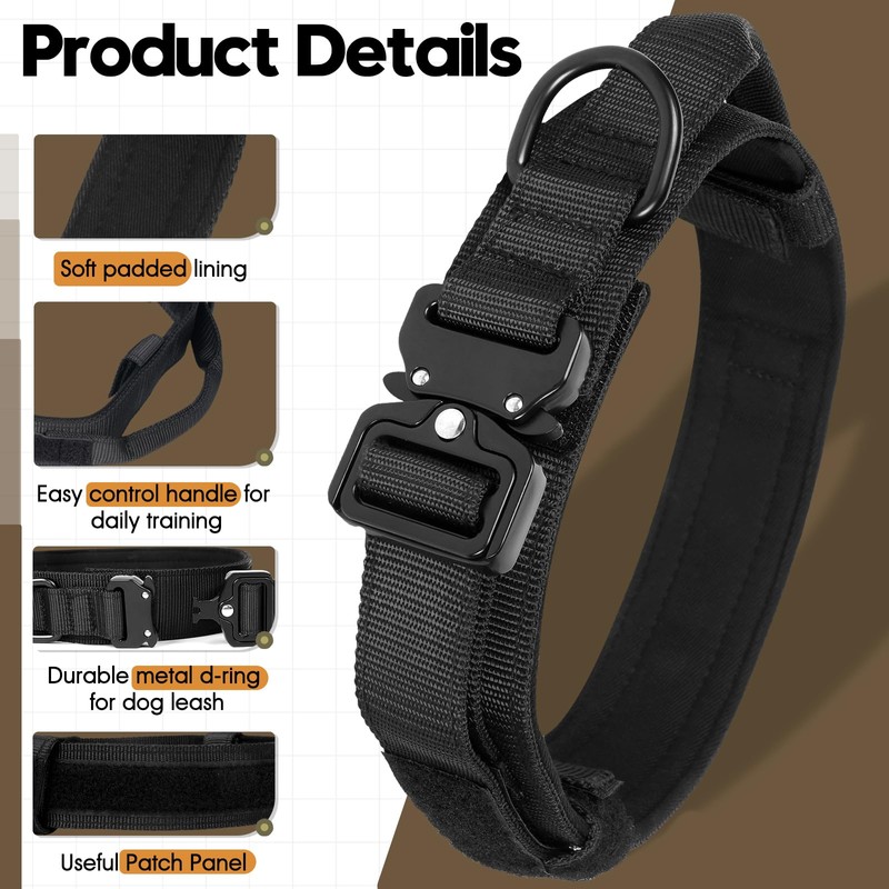 Relux Tactical Dog Collar (Black, X-Large)