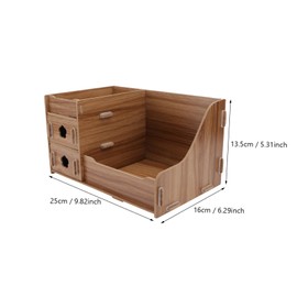 Outanaya Wooden Desktop Organizer Drawer Type Storage Box Makeup Sundries Organizer