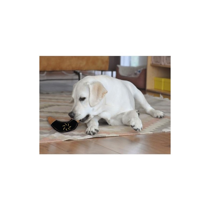 Aumüller Boomerang Leather Dog Toy, Black