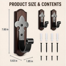 Wooden Tool Holder for Wall, Vertical Long Instrument Hangers Wall Mount, Stable Hunting Gear Wall Mount for Indoor Storage and Organizing