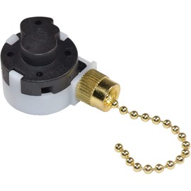 HQRP Ceiling Fan Switch Compatible with Zing Ear ZE-268S2, Sun-Lite SL-A-200C, Shine Top LS-102, Wu Pin LJY-280A, Westinghouse 77288 3-Speed 4-Wire Pull Chain Fan Light Switch, UL Listed