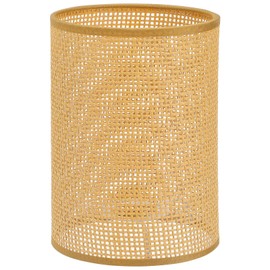 DOITOOL Rattan Drum Lamp Shade Replacement, E27 Chandelier Lampshade, Woven Barrel Lampshade Clip- On Natural Rustic Cylinder Light Cover for Farmhouse Chandeliers Table Lamp Shade