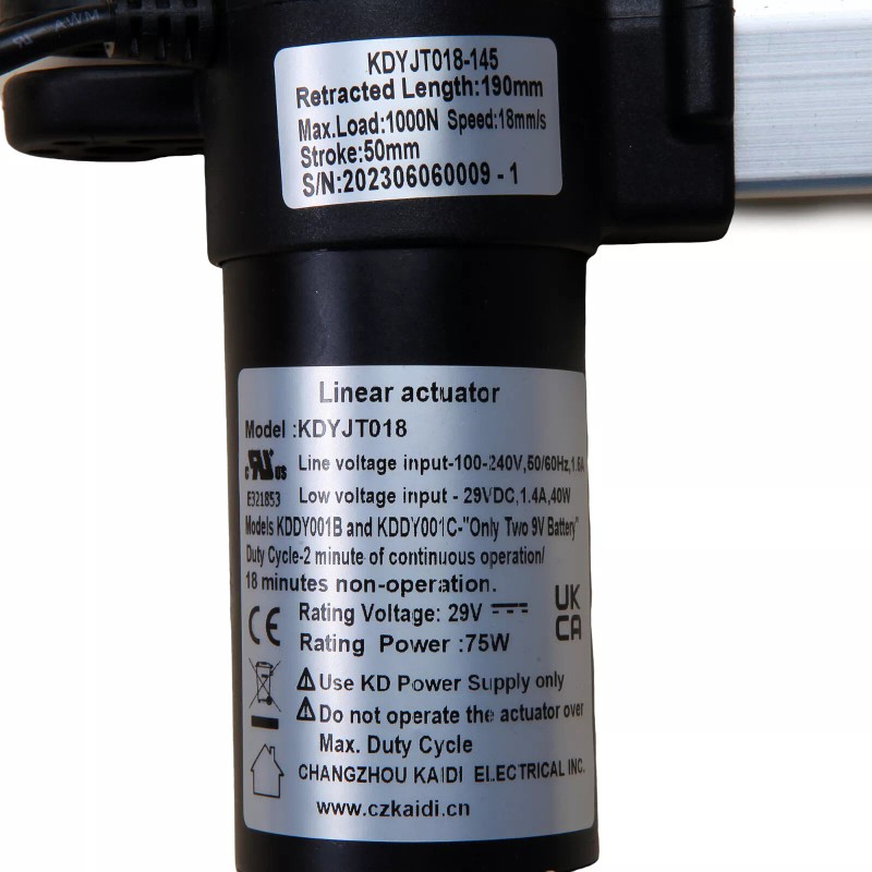 Kaidi Linear Actuator Motor Model KDYJT018-145 for Power Recliner Lift