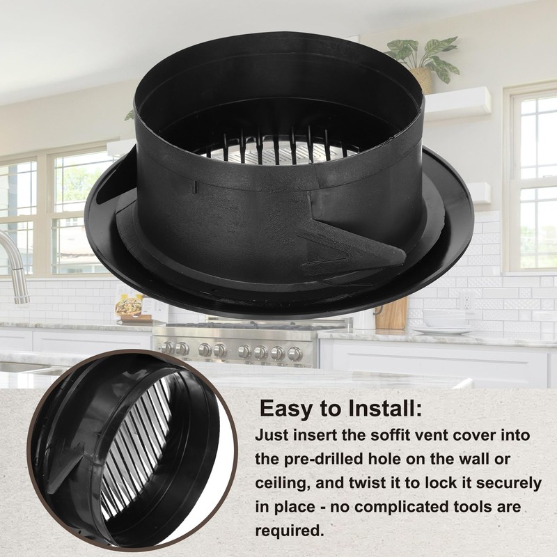 PATIKIL 6 Inch Round Air Vent Cover, Soffit Vents ABS
