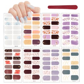 8 Hojas de Pegatinas de Esmalte de Uñas con Degradado 3D Calcomanías Autoadhesivas para Uñas con Diseño de Color Sólido Decoración de Uñas DIY