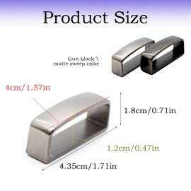 GXGM Pack of 4 belt loops, belt buckle men, belt buckles for men, belt loops, belt loop leather, 4 cm, black