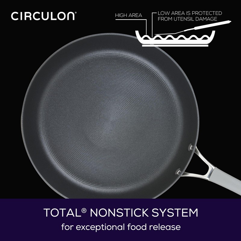 Circulon Elementum Hard Anodized Nonstick Deep Frying Pan/Skillet with Lid,