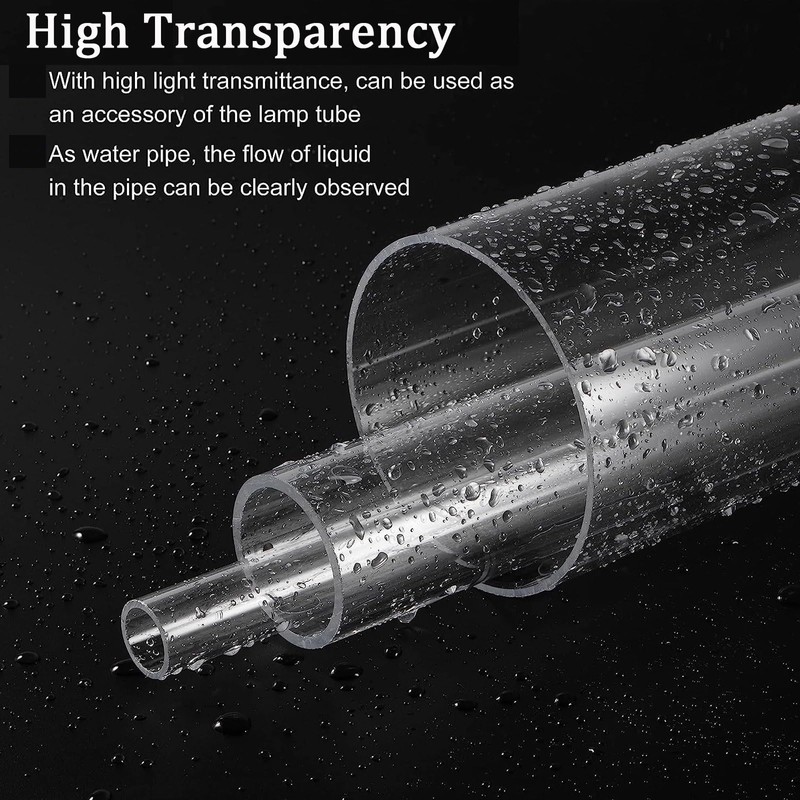 TA-VIGOR Acrylic Pipe Clear Rigid Round Tube 41mm ID 45mm